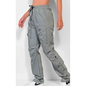 American Stitch Reflective Grey Cargo Pants Size L Streetwear Utility Jogger